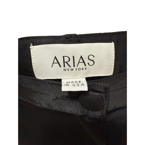 ARIAS NY Black Cargo Pants Women's 6 Viscose Made in USA Satin Straight Trousers - Picture 7 of 9